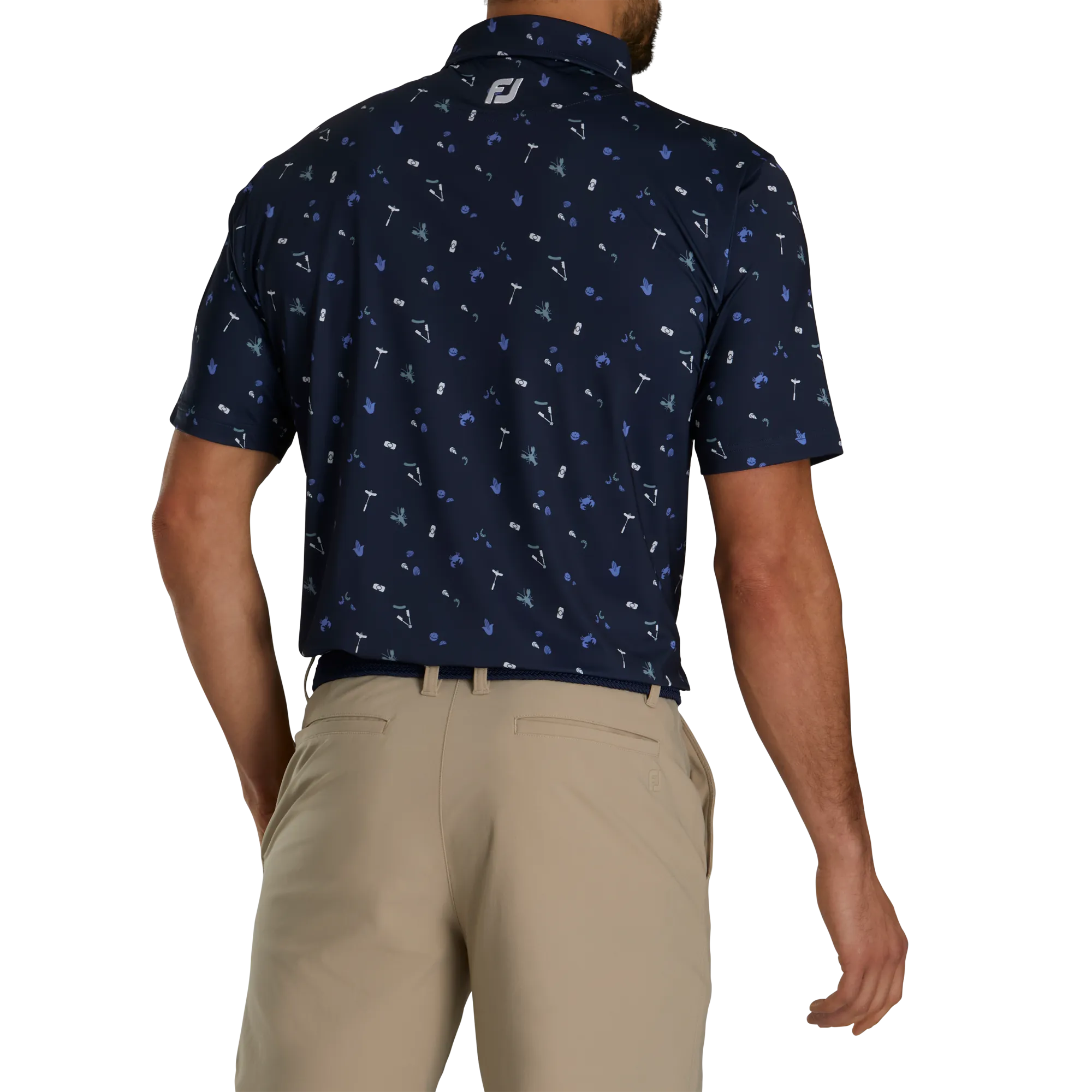 2024 FootJoy Men's Clam Bake Print Lisle Polo - Navy