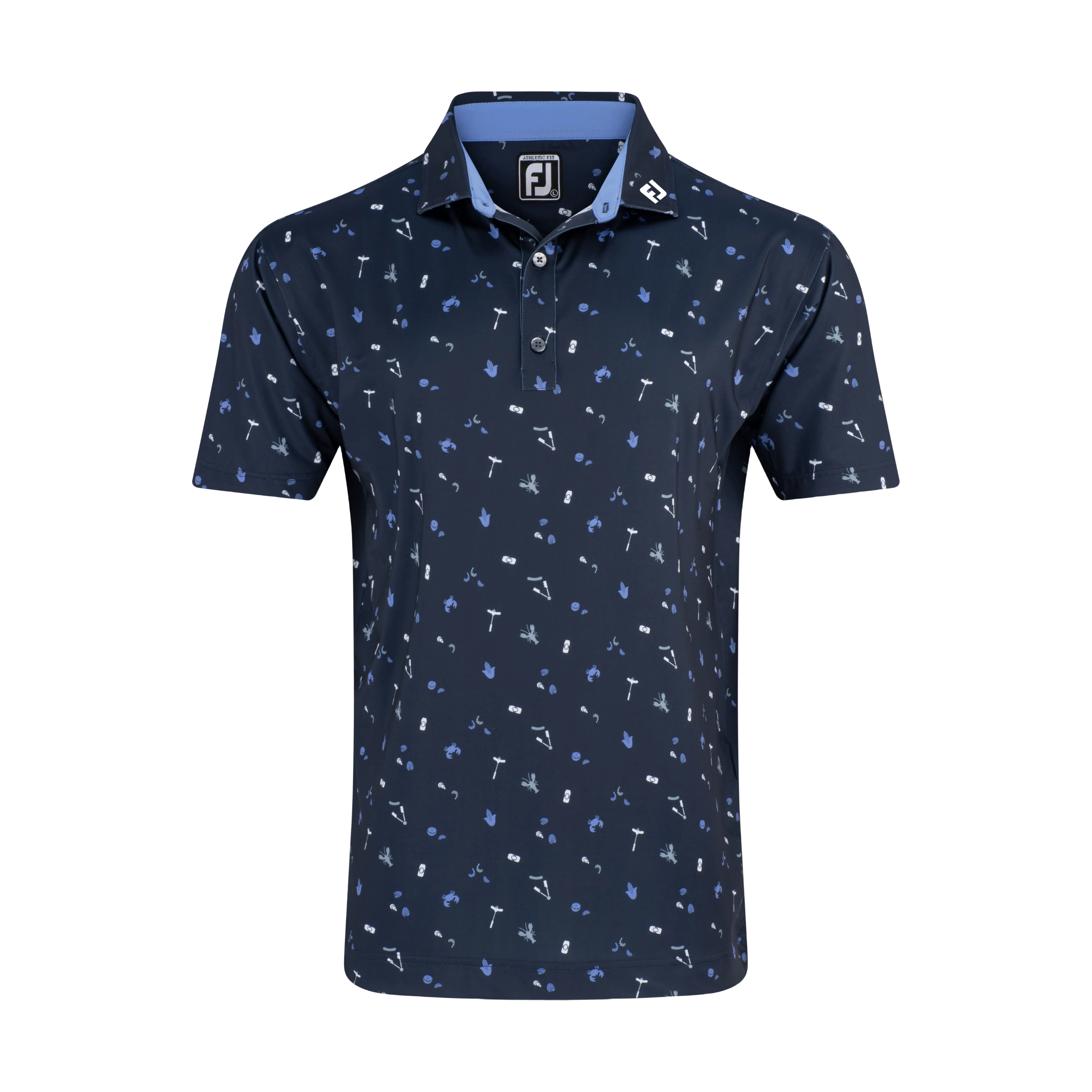 2024 FootJoy Men's Clam Bake Print Lisle Polo - Navy