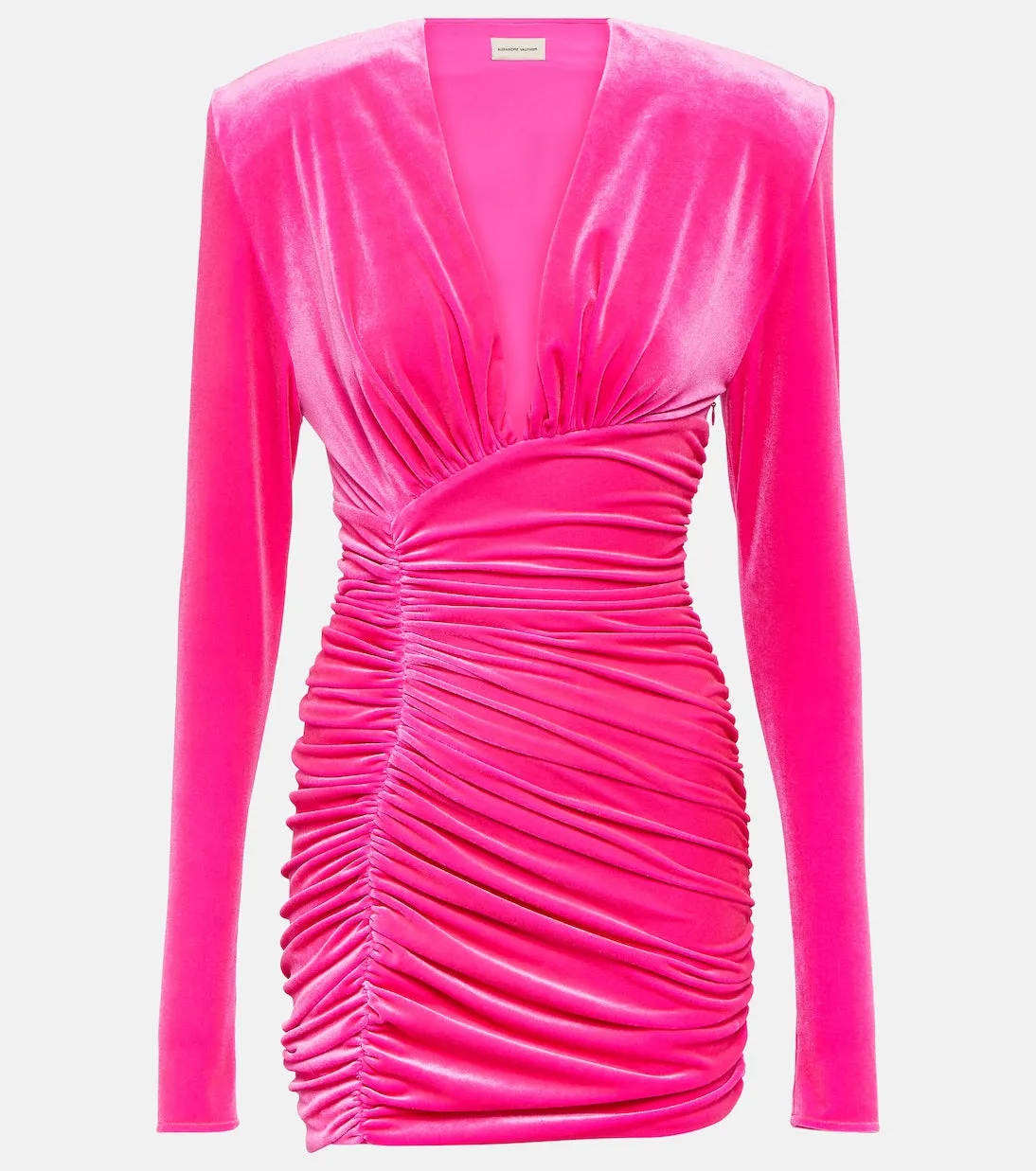 Alexandre Vauthier velvet ruffled minidress, pink