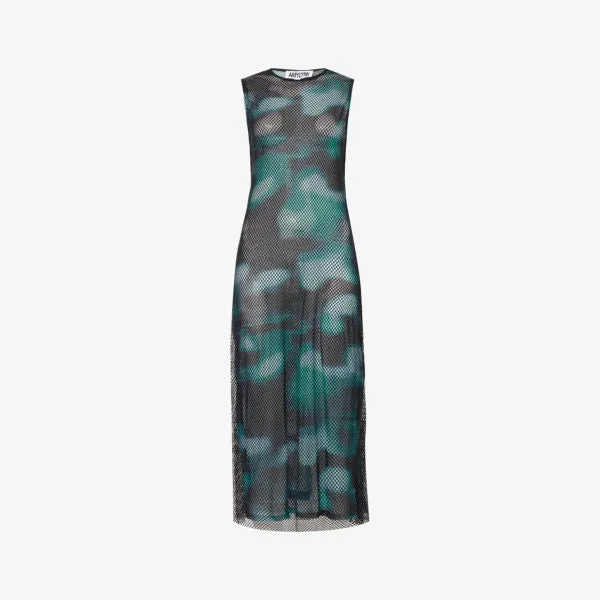 Amy Lynn Woven Crystal Embellished Slim Fit Midi Dress, Green