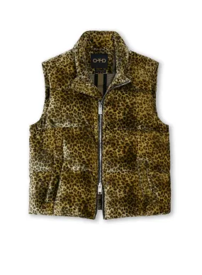 Animal Print Velvet Down Vest