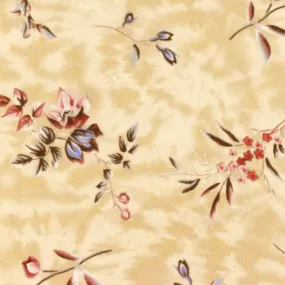 Antique Beige-Multi Floral Printed Silk Chiffon Fabric