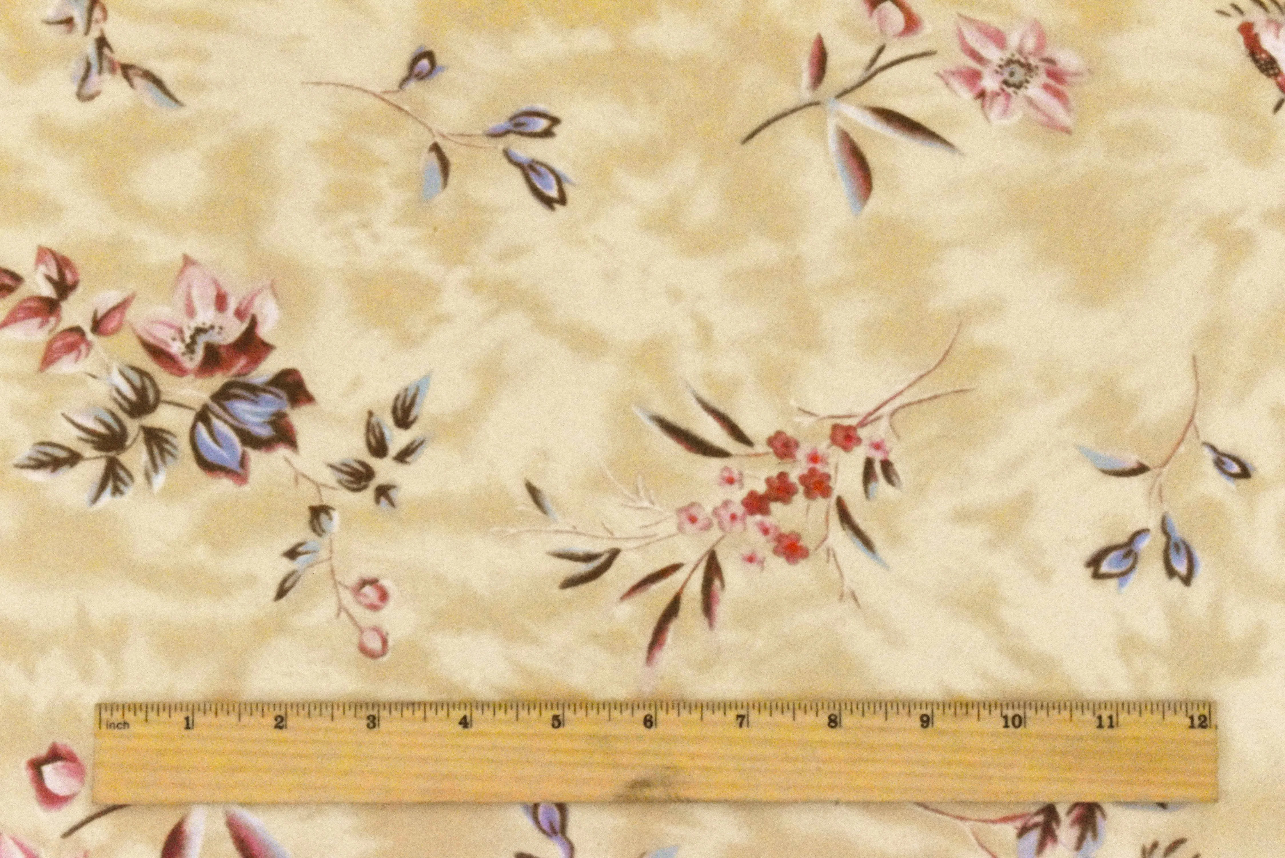 Antique Beige-Multi Floral Printed Silk Chiffon Fabric