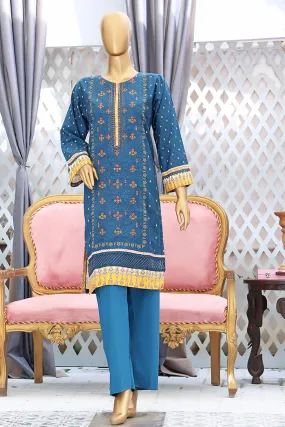 Bin Saeed Stitched Embroidered Lawn Shirts Collection'2022-L-042-Blue