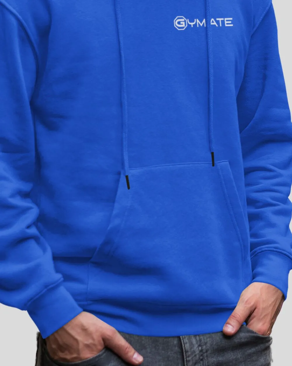 Blue Hoodie Mens – Gymate Designer Logo [chest]