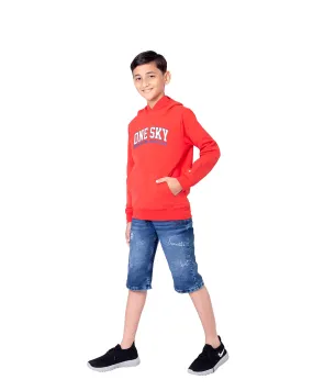 Boy Classic Red Pure Cotton Hoodie