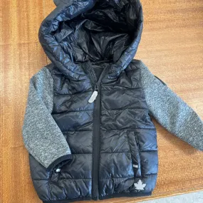 Canadiana - hybrid puffer jacket : Black Grey -children-6-12m