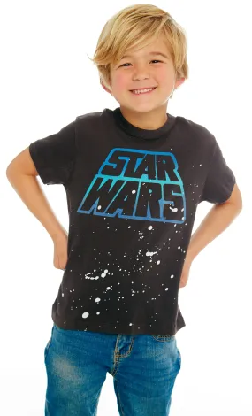 Chaser Star Wars-Blue Star Wars Vintage Black Gauzy Cotton Tee