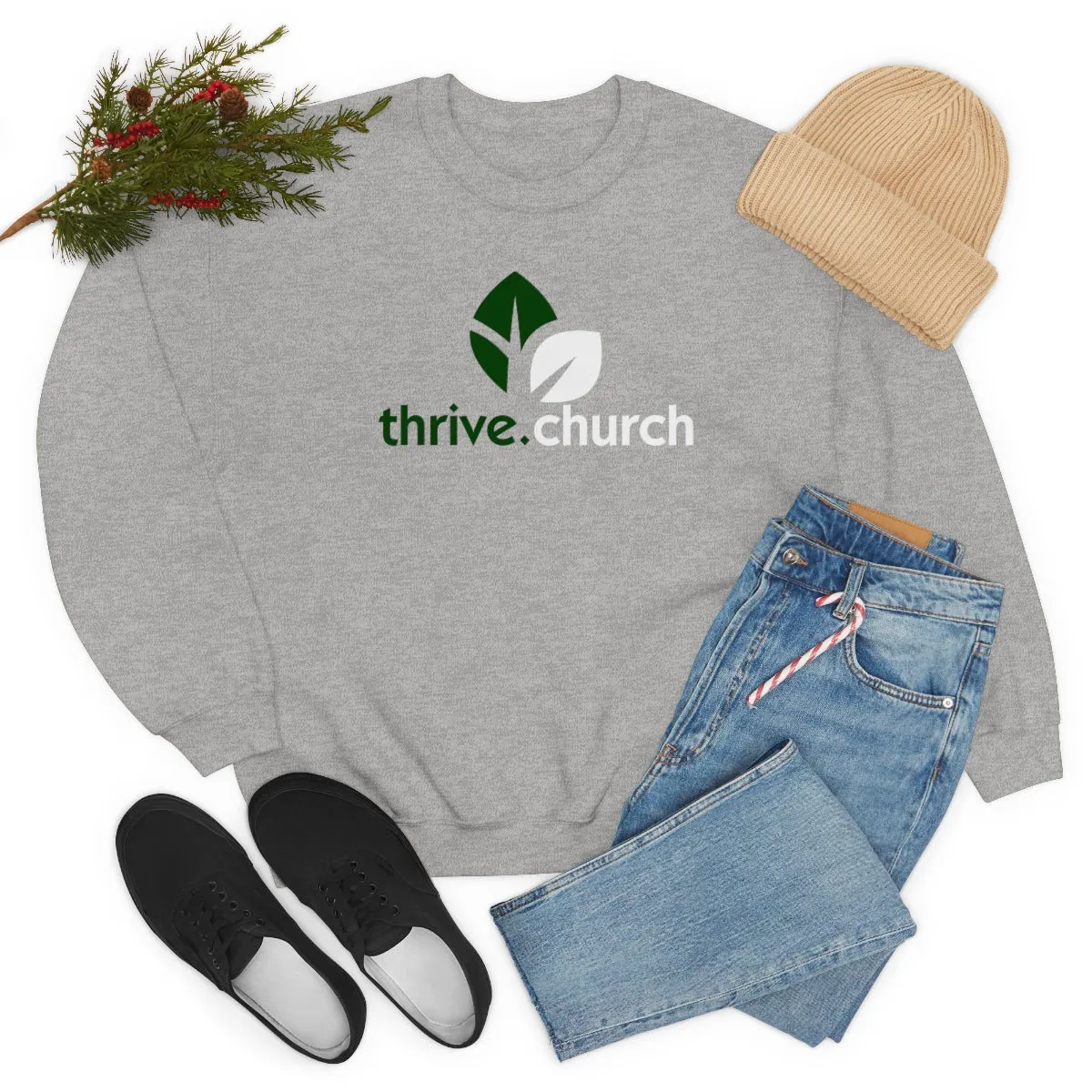 Christmas Logo Green & White Crewneck Sweatshirt