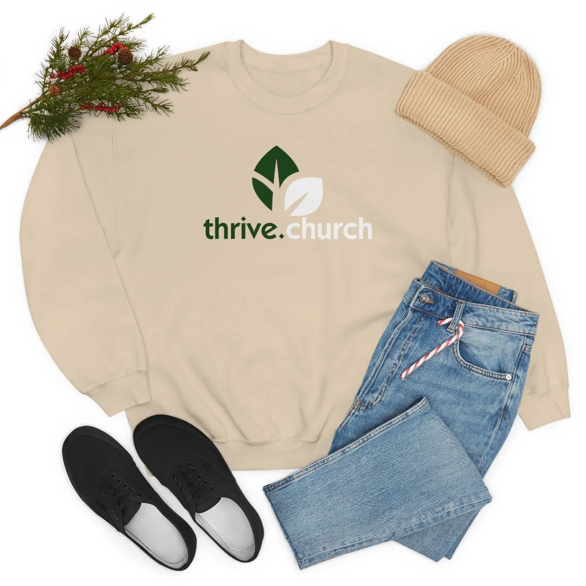 Christmas Logo Green & White Crewneck Sweatshirt