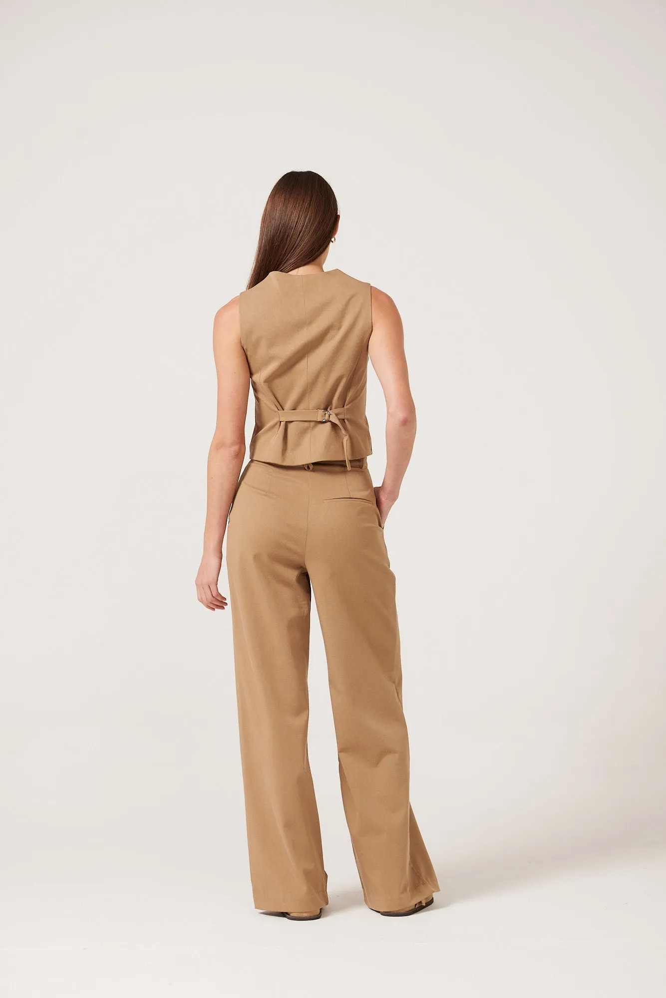 Delia Tailored Pant - Tobacco