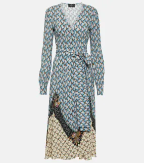 Etro floral saber midi dress, blue