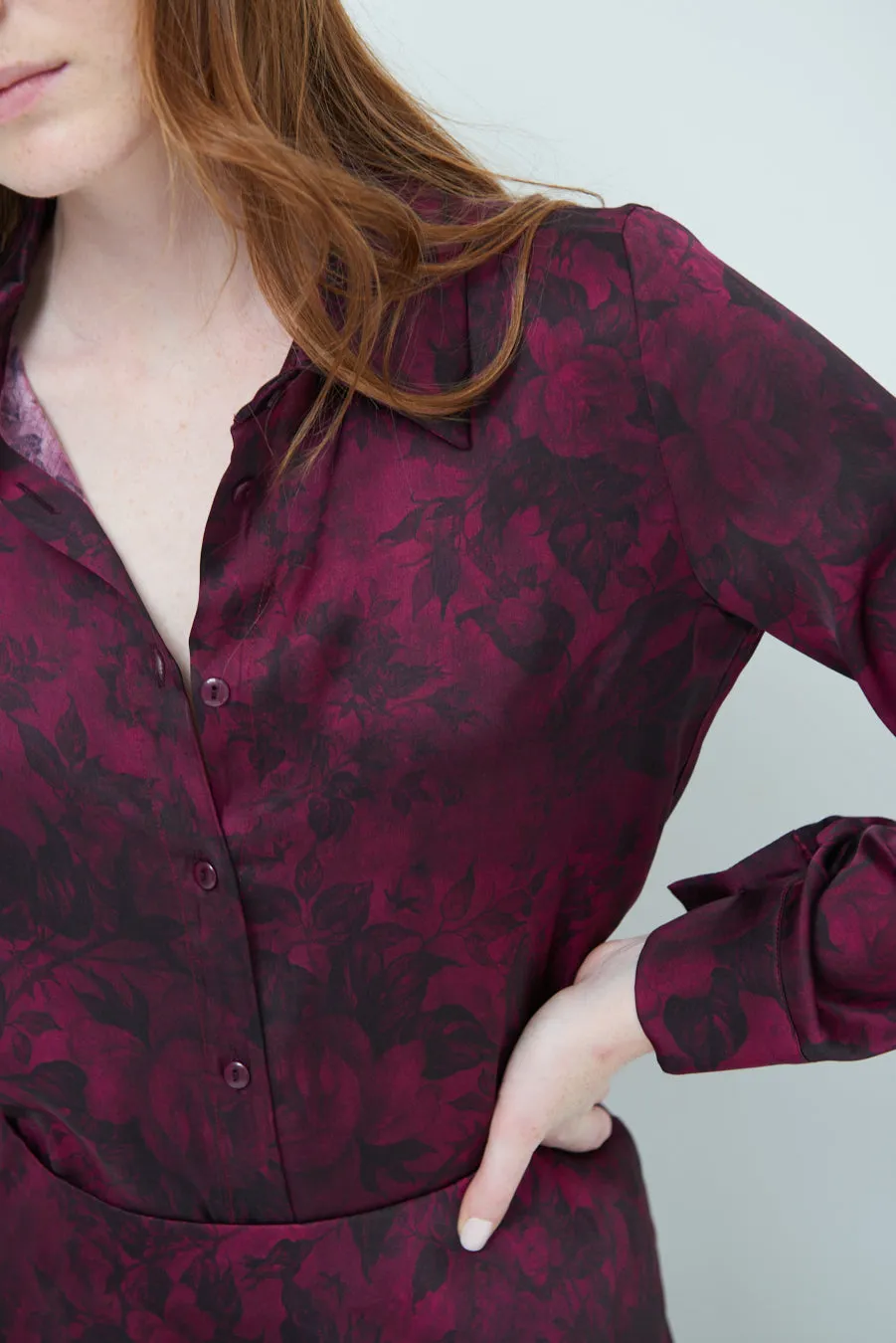 Floral button-up blouse wholesale