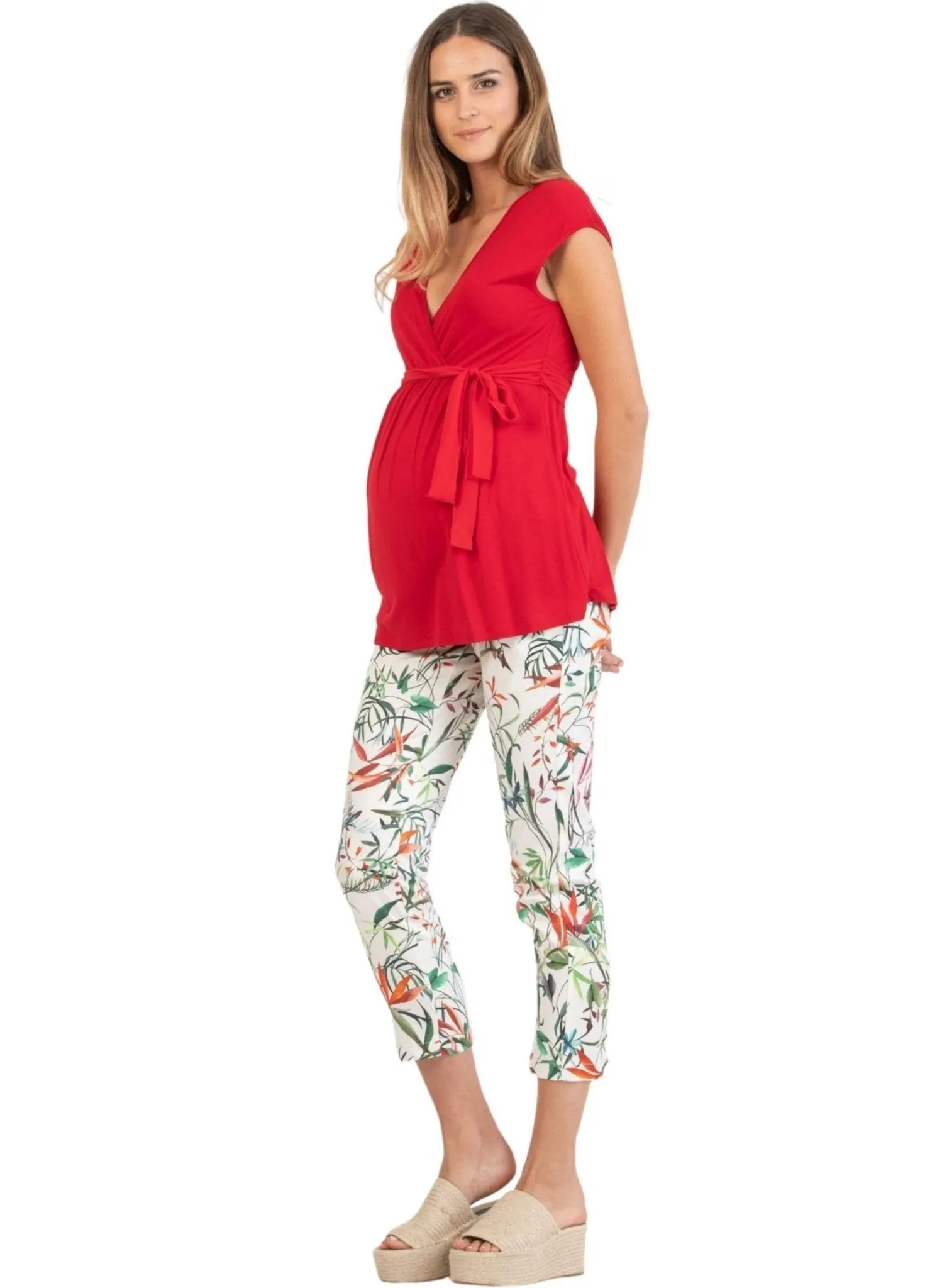 Floral Printed Tailored Maternity Trousers