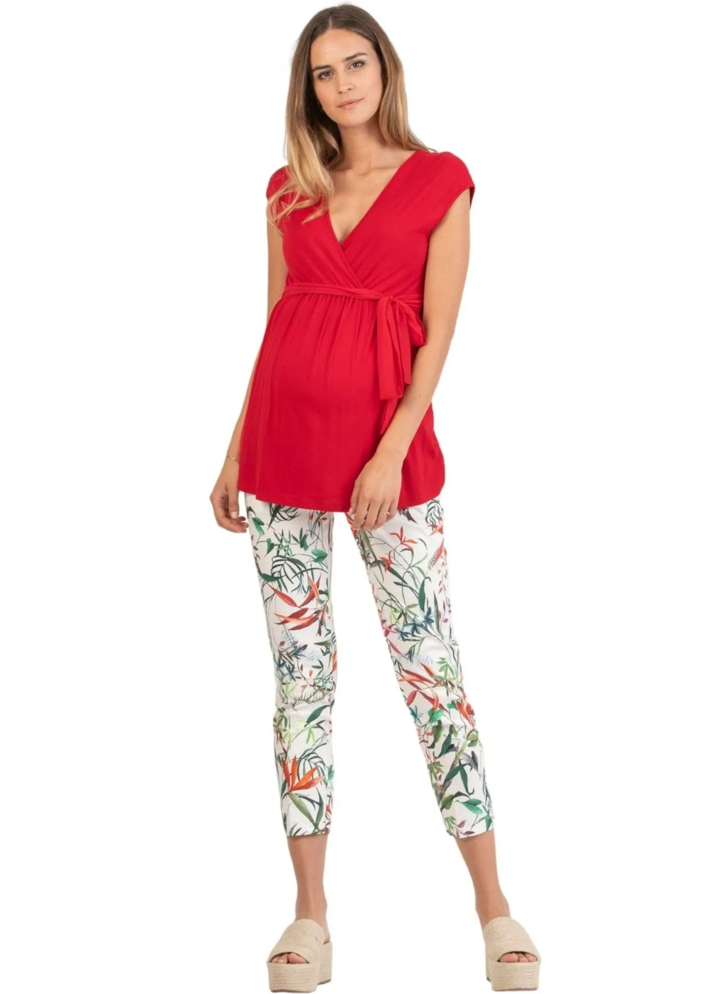 Floral Printed Tailored Maternity Trousers