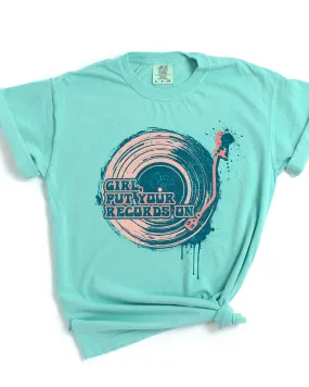 Girl Put Your Records On Short Sleeve Graphic Tee | Blush