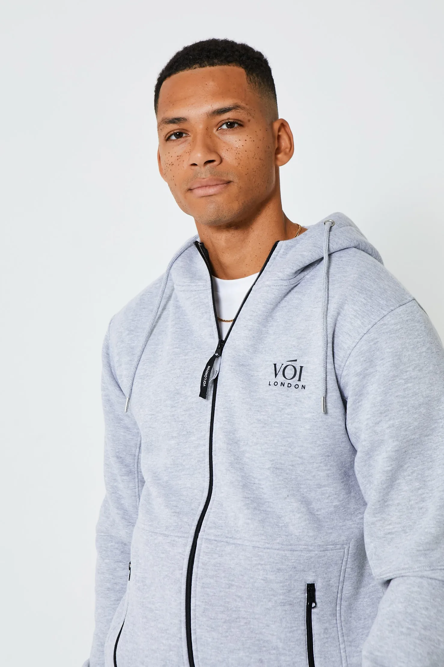 Guilford Fleece Zip Hoodie - Grey Marl