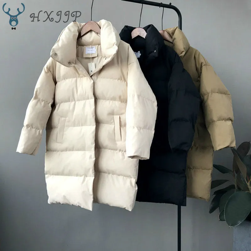 HXJJP Thick Jacket Women Winter Long Casual Warm  Oversize puffer