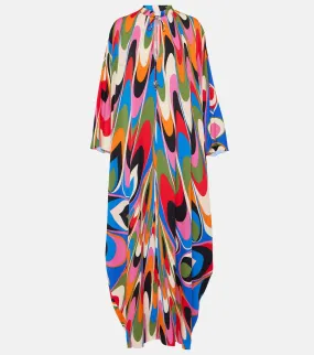 Kaftan with onde Pucci print, multicolor