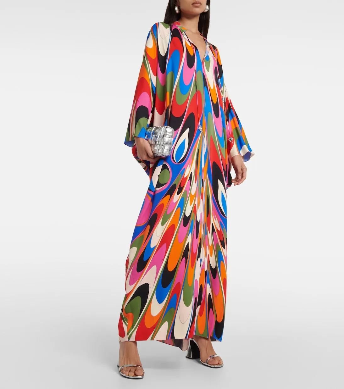 Kaftan with onde Pucci print, multicolor