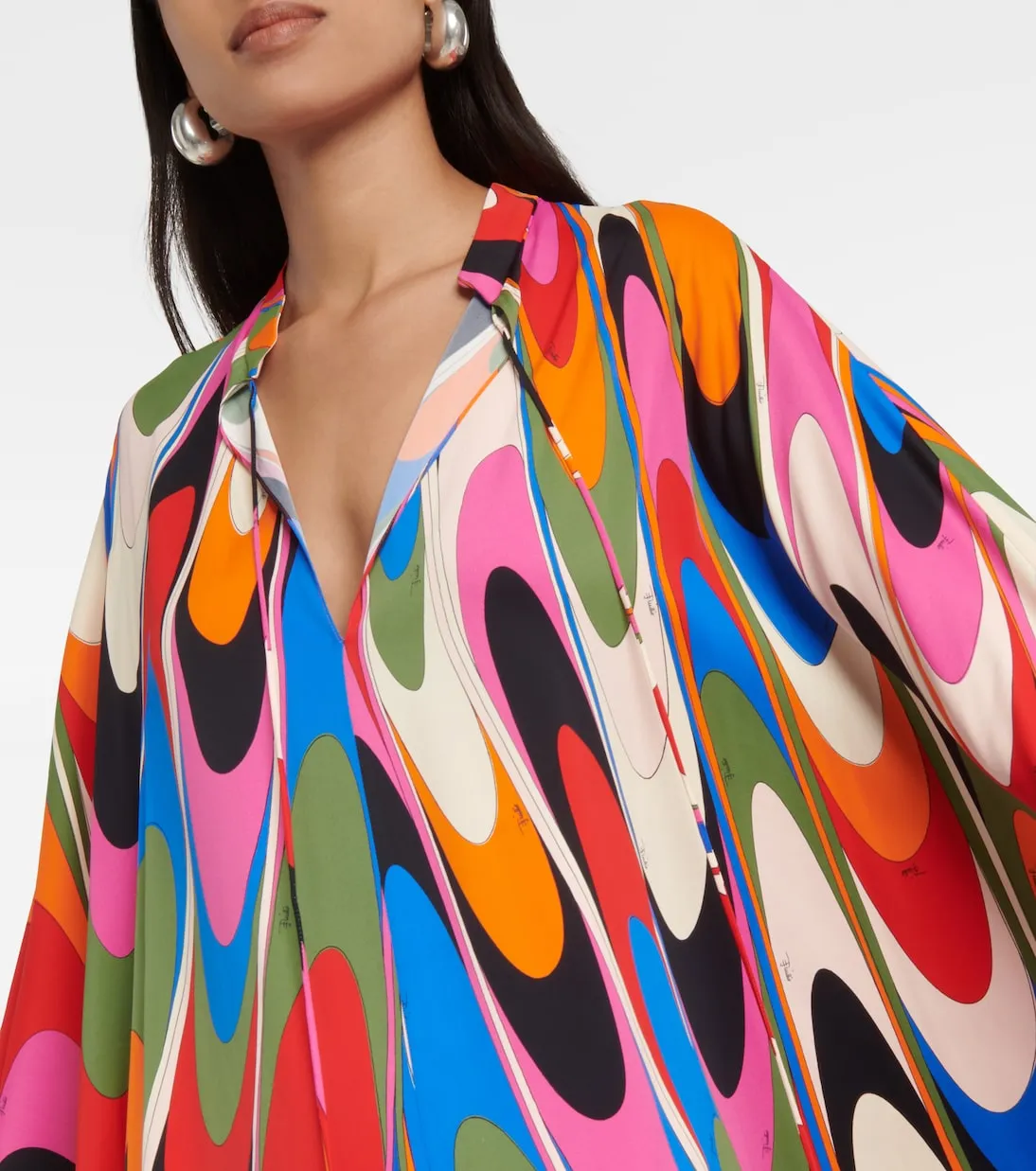 Kaftan with onde Pucci print, multicolor