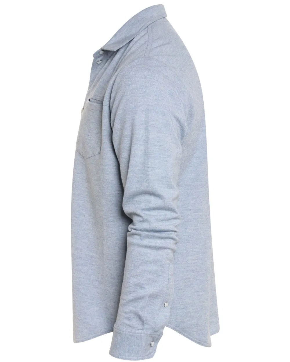 Light Blue Cashmere Blend Snap Front Overshirt