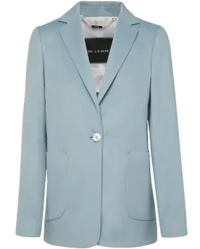 Light Blue Cashmere Single Button Jacket