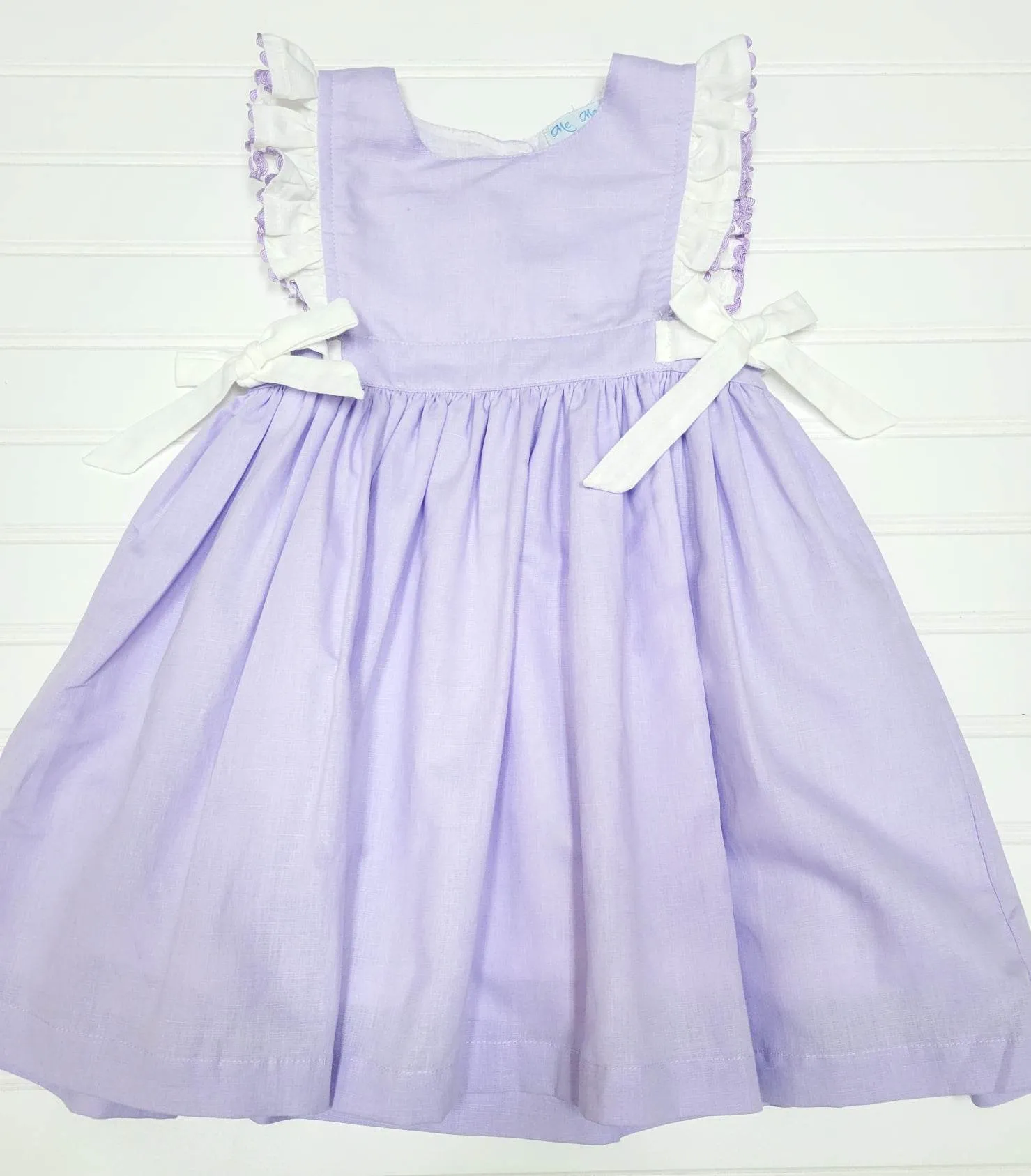 Linen Ruffle Dress - Lavender