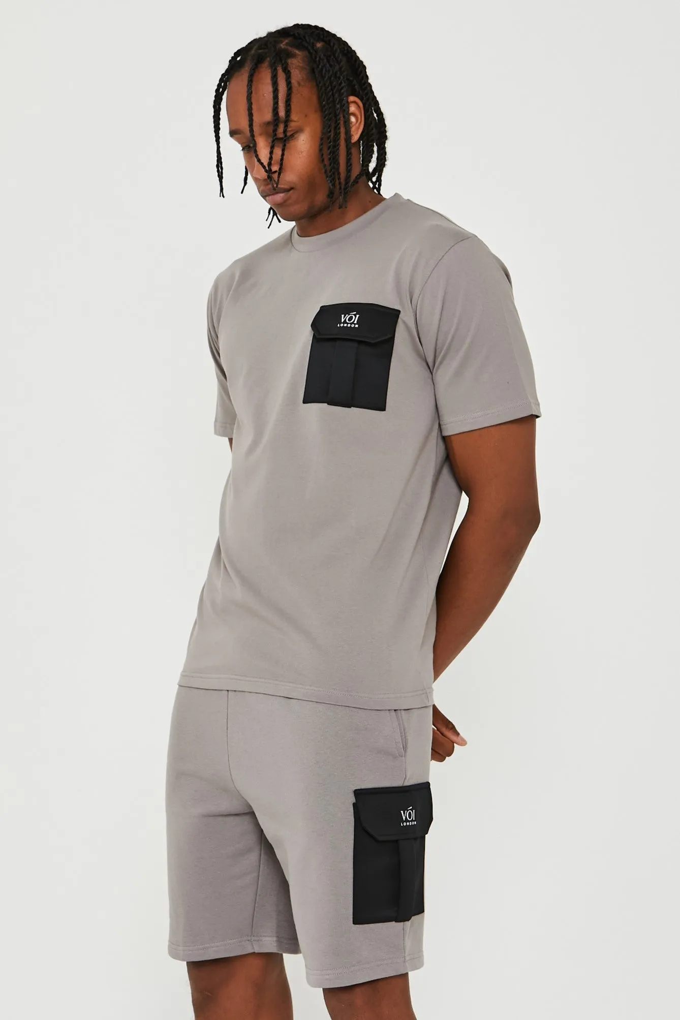 Mell Street T-Shirt & Short Set - Grey