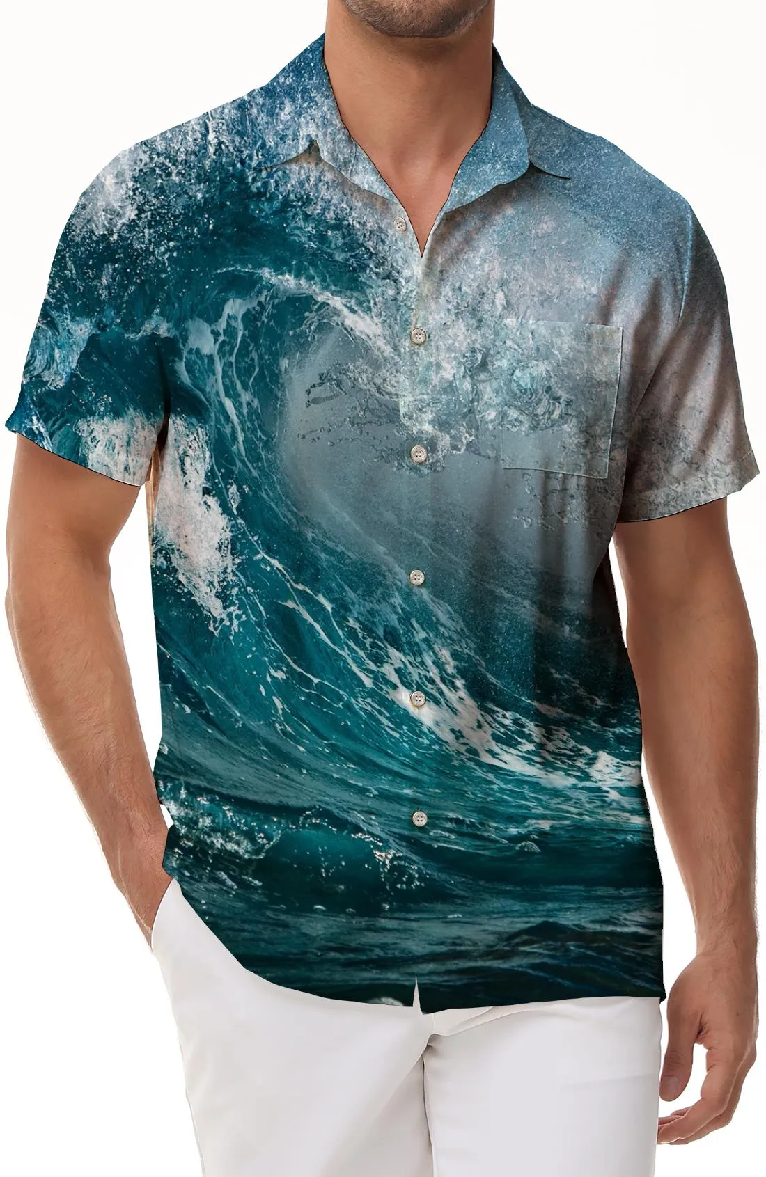 Men's Surf Shirt Hawaiian Casual Short Sleeve Shirt Graphic Button Top