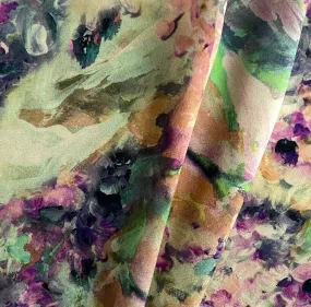 Monet's Garden Silk Crepe de Chine (Made in Italy)