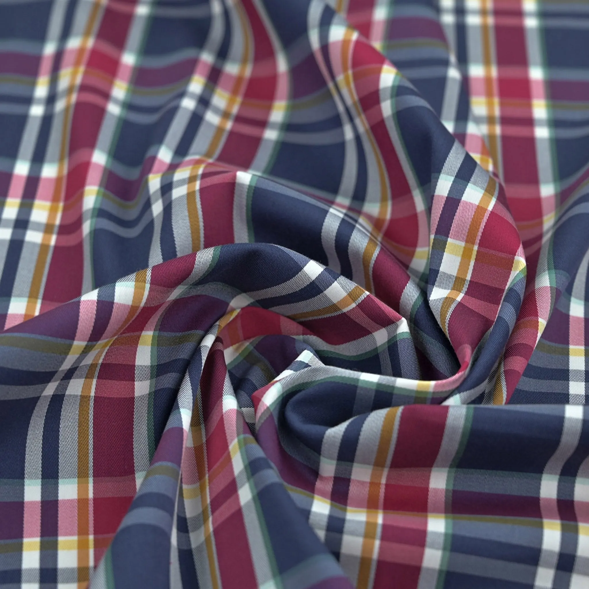 Multicolor Poplin Plaid Fabric 99057