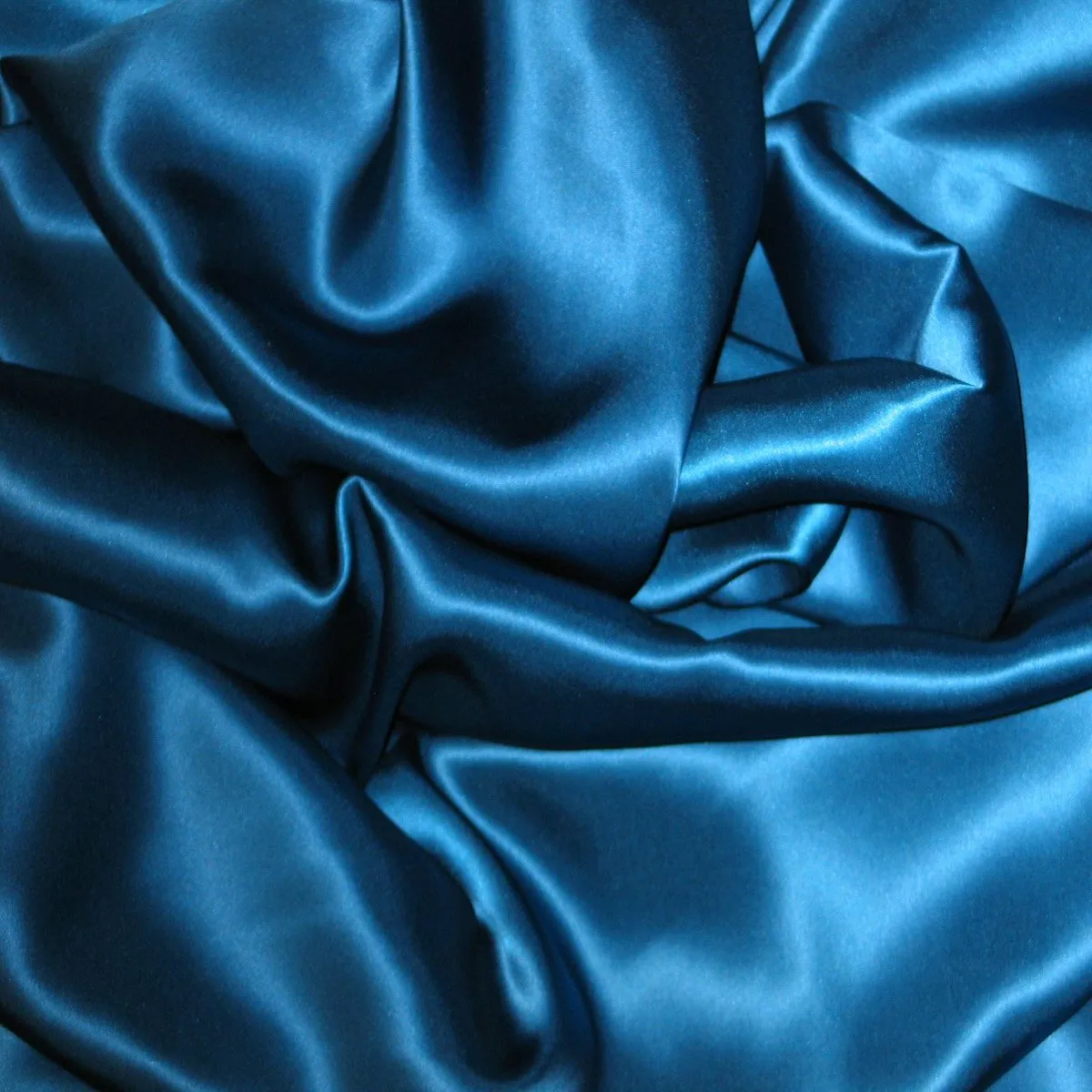 New Teal Blue Silk Charmeuse Fabric