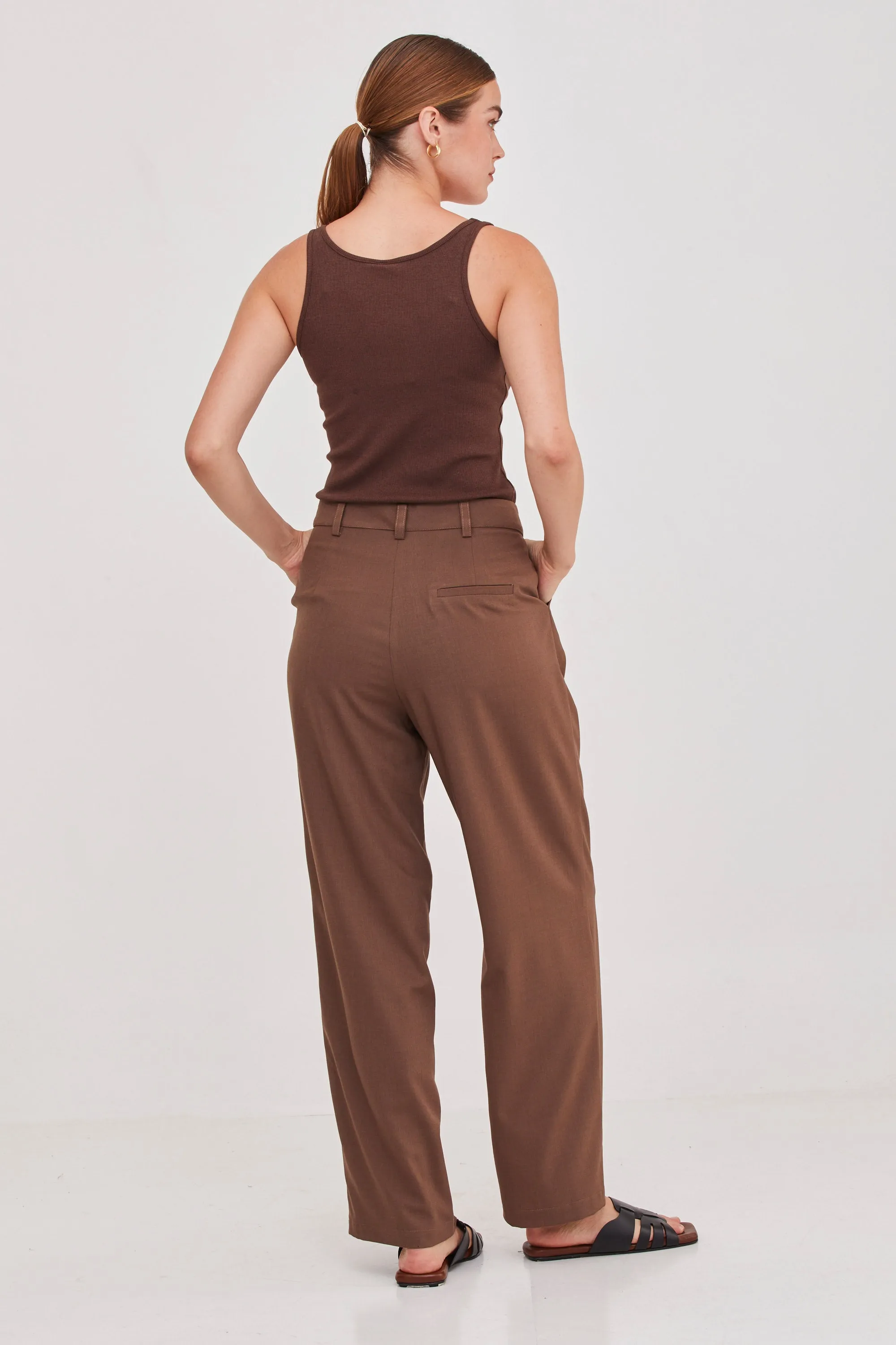 Noah Tailored Pants Brown