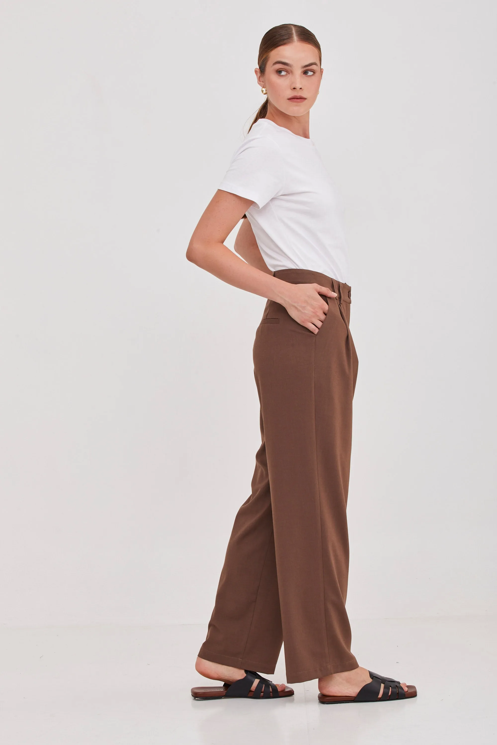 Noah Tailored Pants Brown