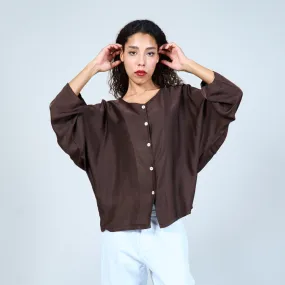 Oversized button-up blouse wholesale