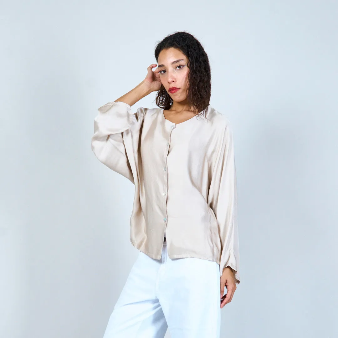 Oversized button-up blouse wholesale