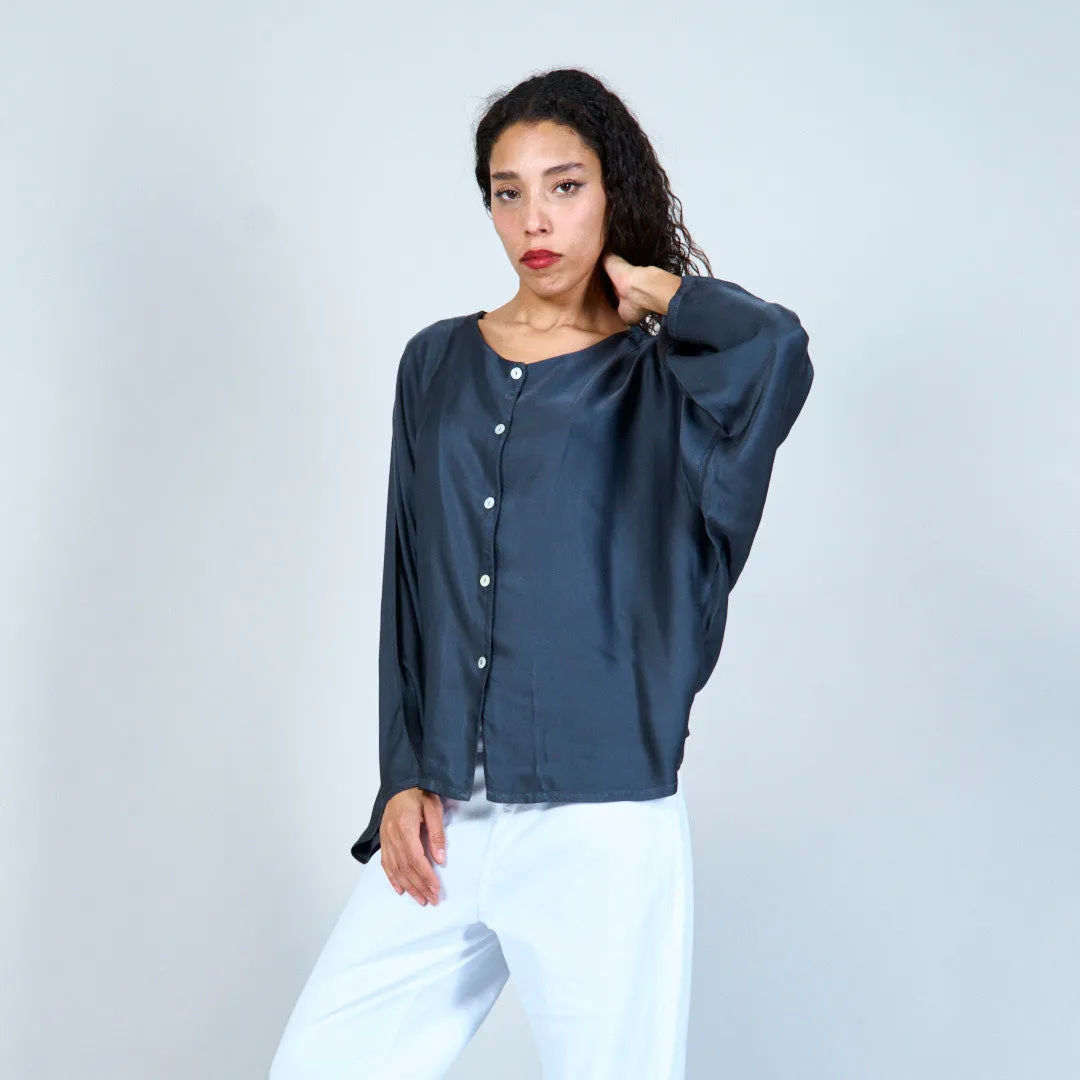 Oversized button-up blouse wholesale