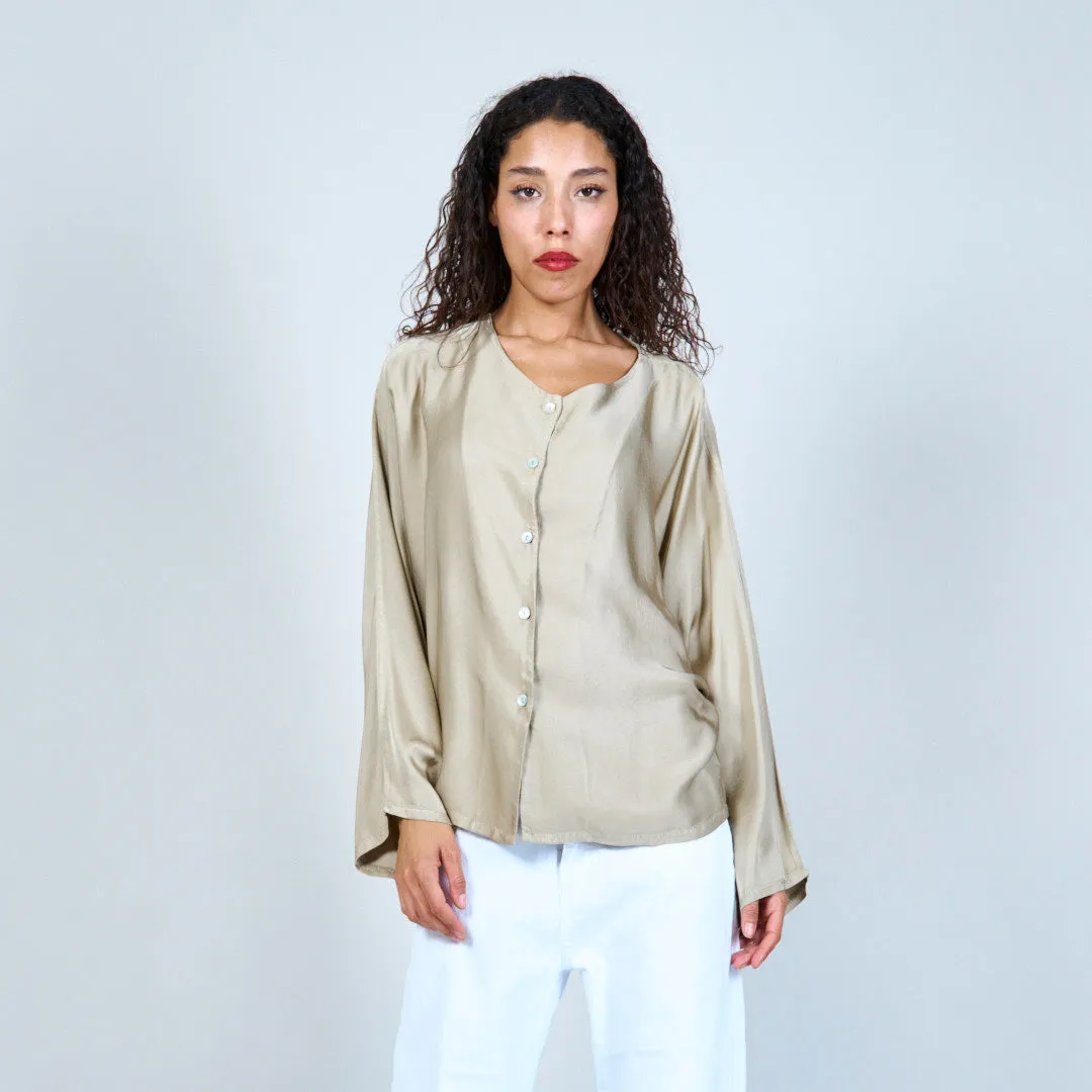 Oversized button-up blouse wholesale