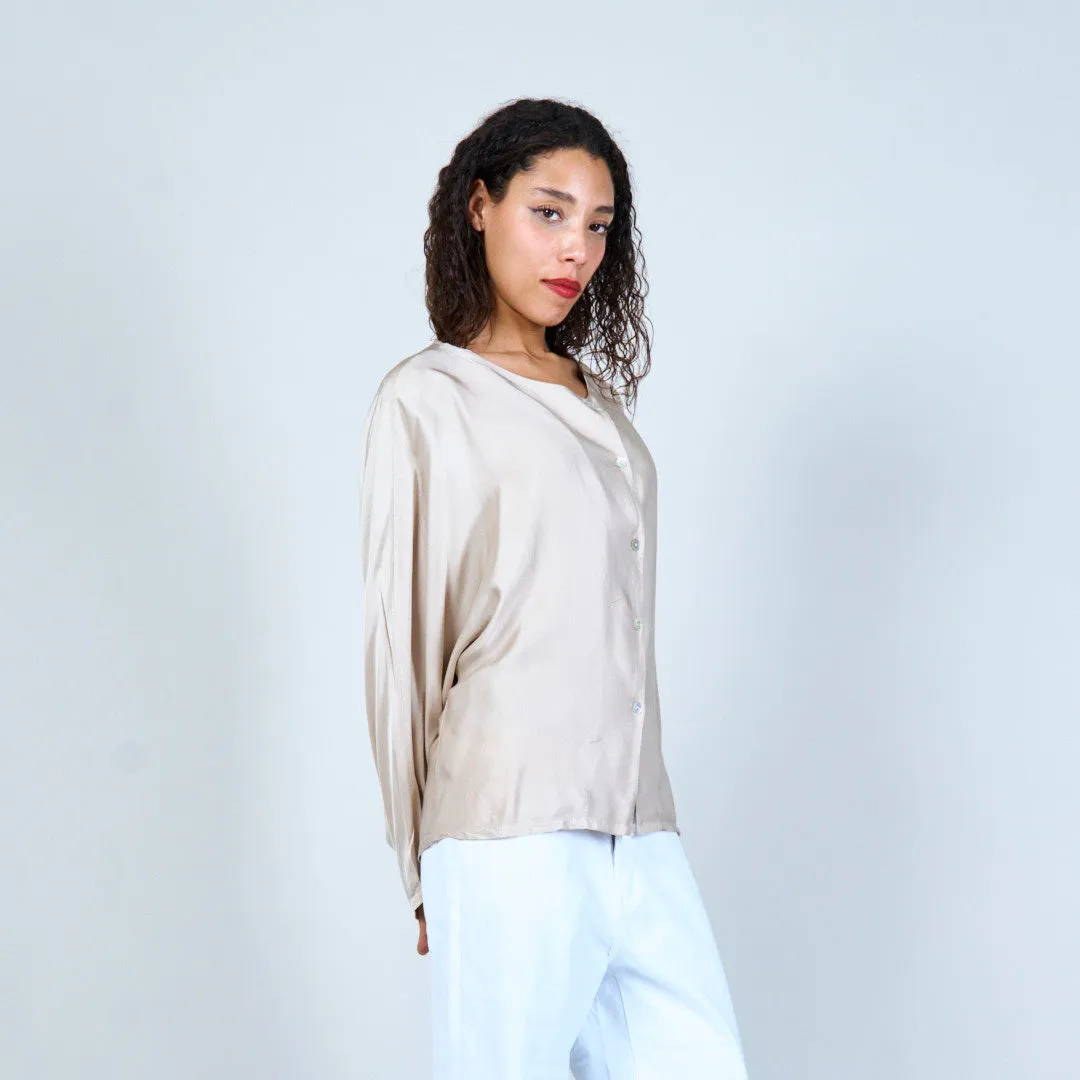 Oversized button-up blouse wholesale