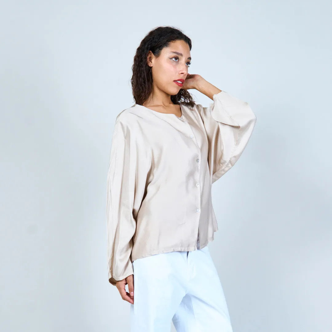 Oversized button-up blouse wholesale