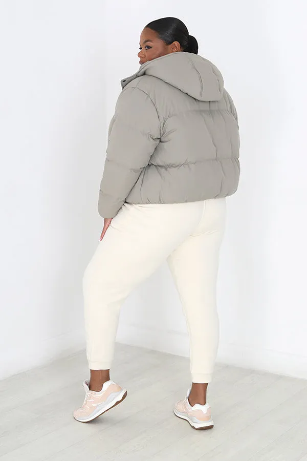 PLUS SIZE SAGE SHORT PADDED PUFFER JACKET