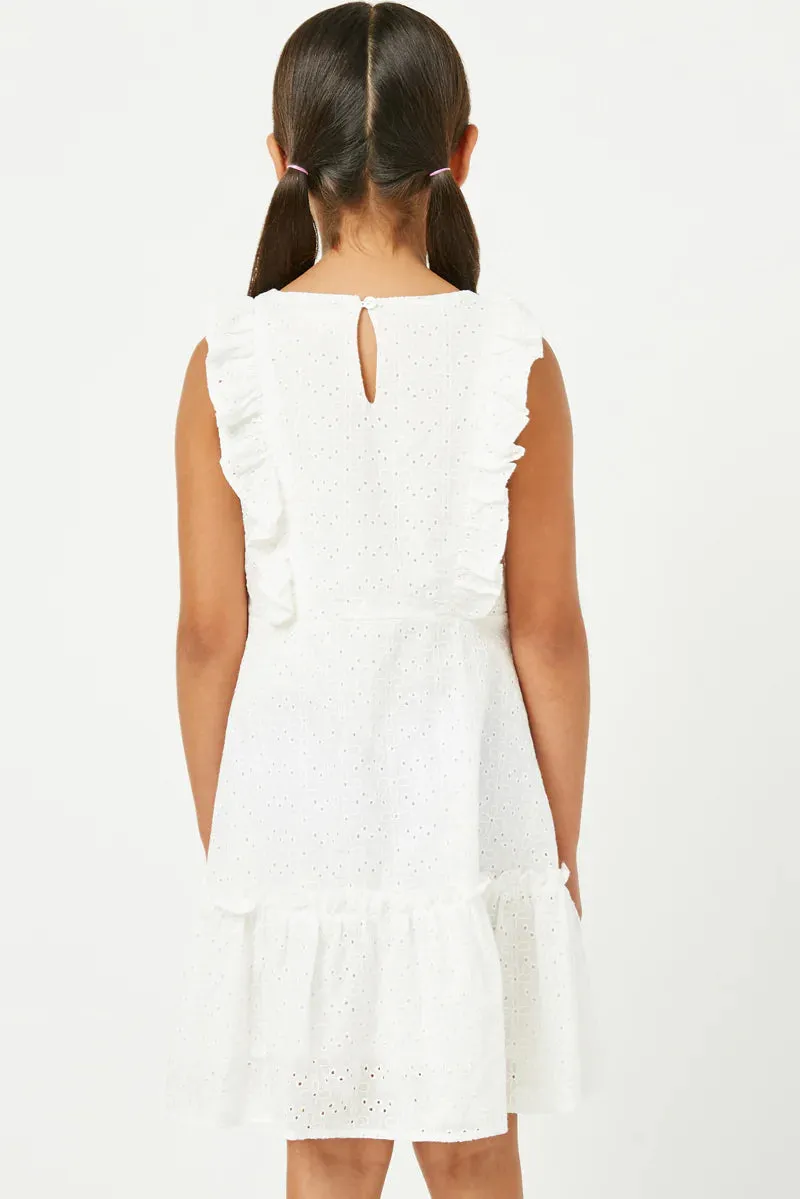 Ruffled Eyelet Sleeveless Dress (runs small)