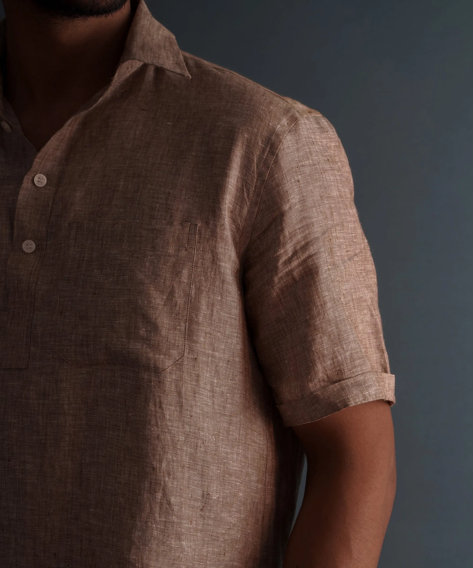 Sand Beige Popover Shirt