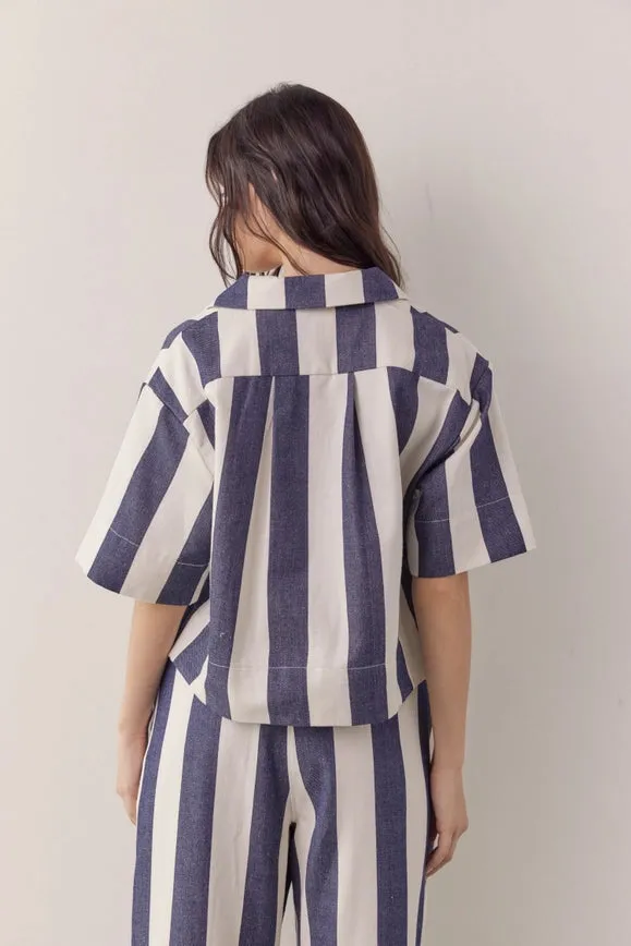 Striped Half Sleeve Cotton Shirts