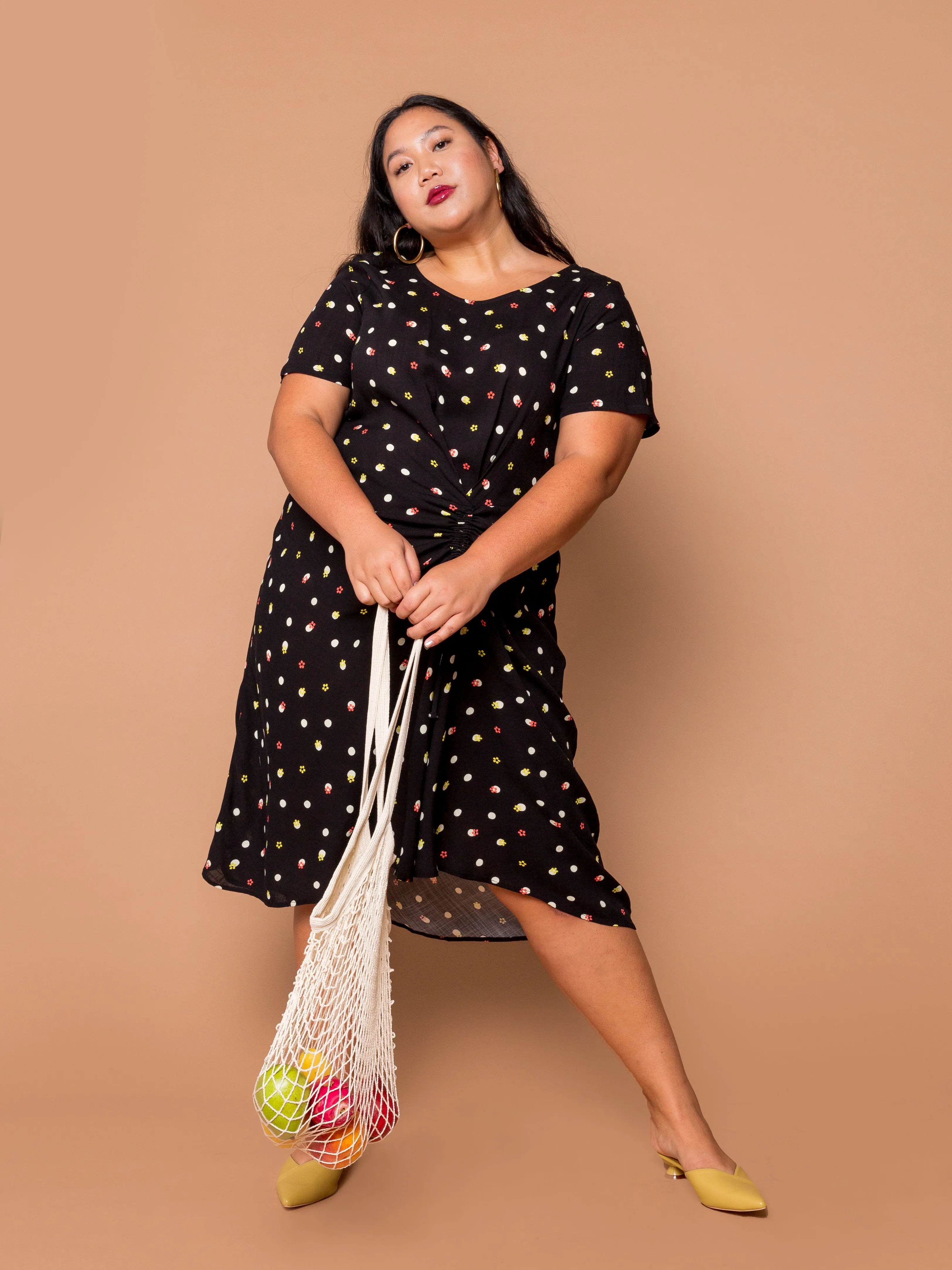 THE EVERYDAY RUCHED DRESS - Delia Dot