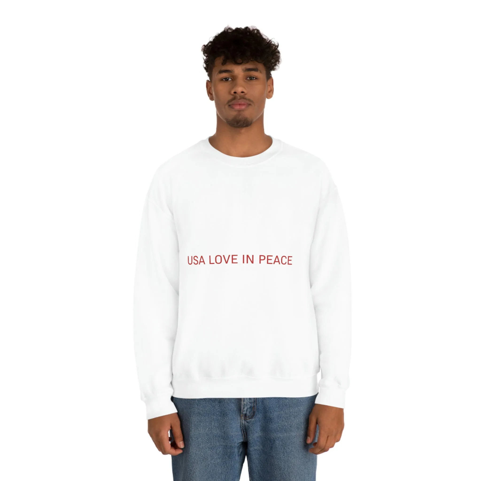 Unisex Heavy Blend™ Crewneck Sweatshirt  USA LOVE IN PEACE