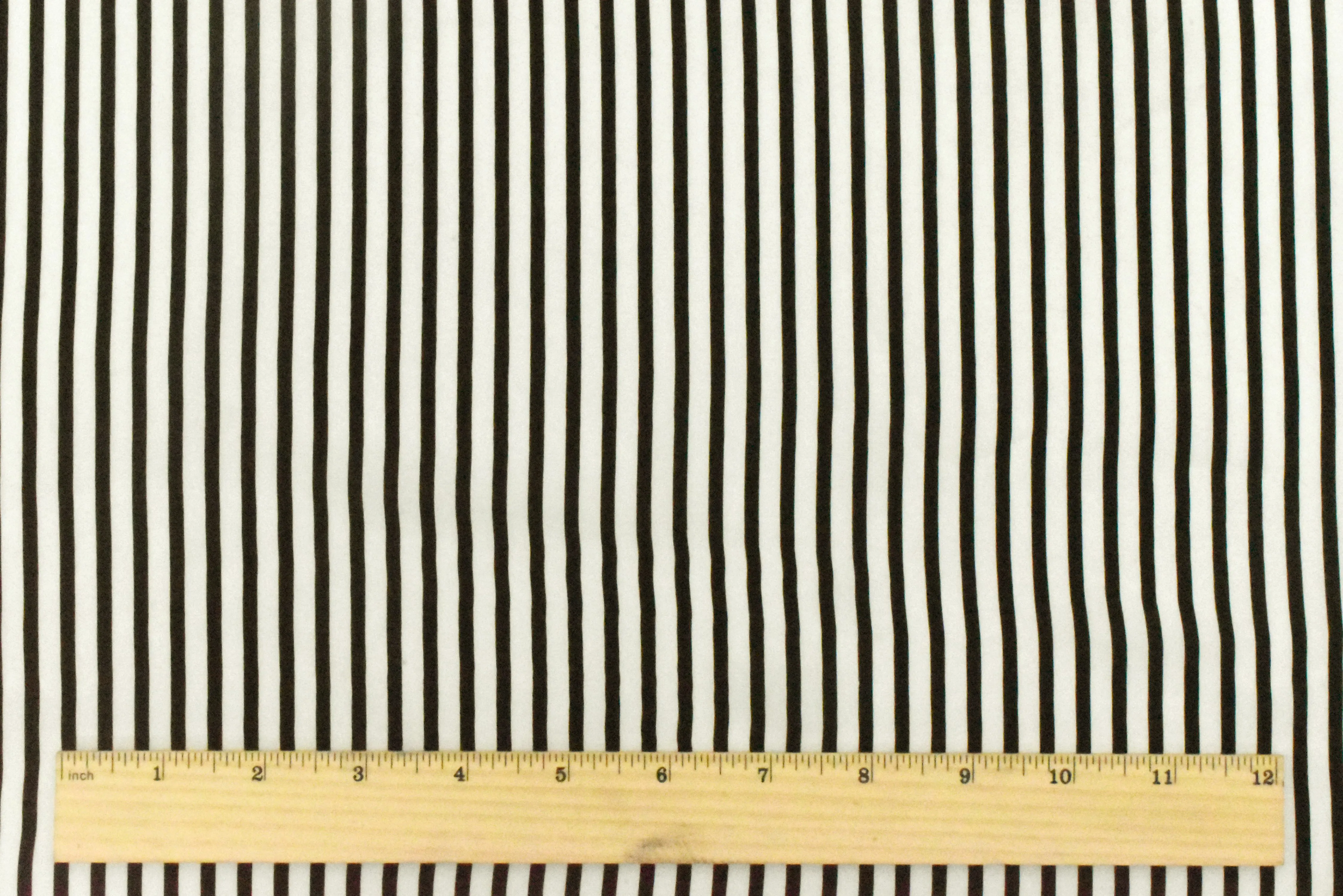 Whisper Ivory-Black Stripe Printed Silk Faille Fabric