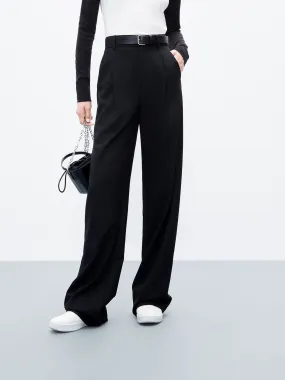 Wool Blend Tailored Pants