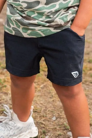 Youth Athletic Short - Heather Black - Retro Duck Camo Liner